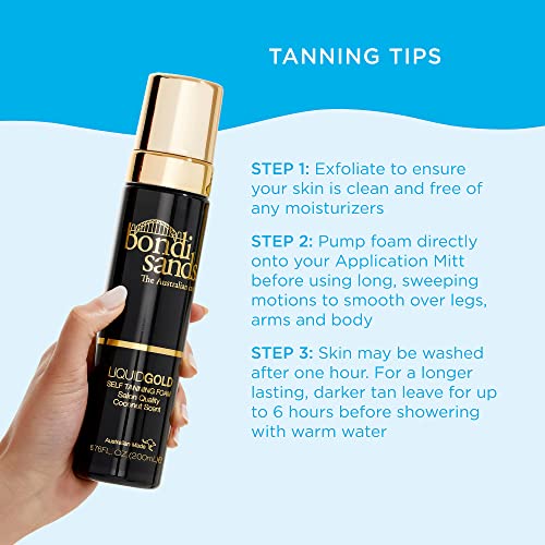 Bondi Sands Liquid Gold Self-Tanning Foam | Lightweight, Fast-Drying Formula Gives Skin a Sun-Kissed Glowing Golden Tan, Enriched with Argan Oil,