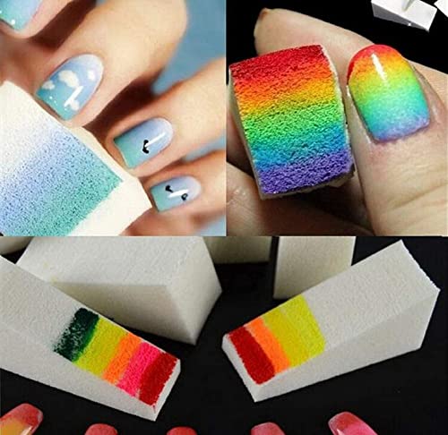 DBOO 20 pcs Nail Art Sponges Make Up Wedges Triangle Shape Cosmetic Wedges Foundation Beauty Tool