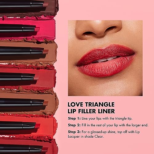 e.l.f. Love Triangle Lip Filler Liner, 2-in-1 Lip Liner Pencil For Sculpting & Filling, Long-Lasting Intense colour, Mauve