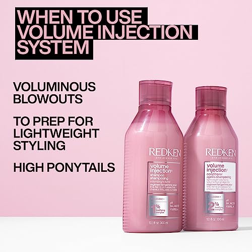 REDKEN Shampoo, For Flat/Fine Hair, Citric Acid, Adds Lift & Volume, Volume Injection, 300 ml