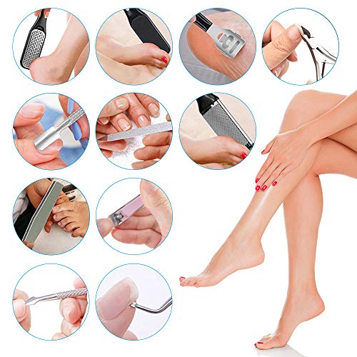 Professional Pedicure Kit, Gobesty Stainless Steel Foot File Pedicure and Manicure Set Pedicure Nail Clipper Hard Skin Remover Foot Care Kit for