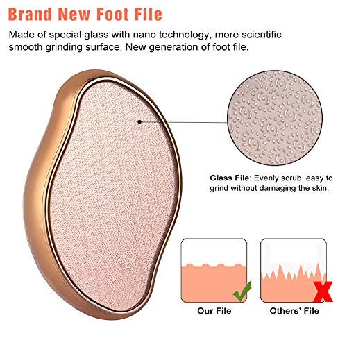 BEZOX 2in1 Nano Glass Foot File for Foot Spa, Home Salon -Highly Effective Callus Remover Wake Up Velvety Feet -High-Density Fine Nano Glass Not