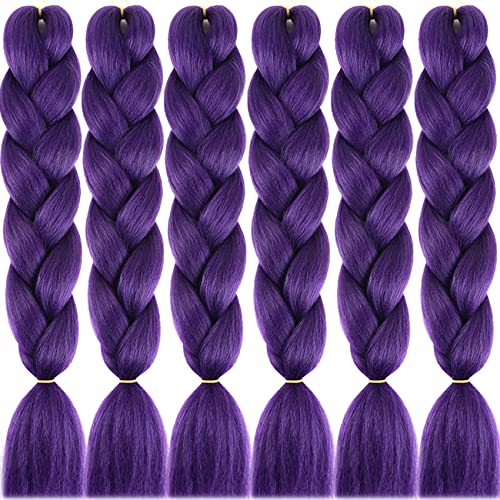 LDMY Hair for Braiding-Jumbo Braids, Long Colorful Ombre Pink Purple Jumbo Braiding Hair Extensions Kanekalon Jumbo Braid Wigs for Women Syntheti
