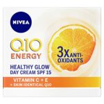 NIVEA Q10 Energy Healthy Glow Face Day Cream, Energising Day Cream, Face Cream for Women, Moisturising Cream, Vitamin C and Vitamin E, 50 ml (Pac