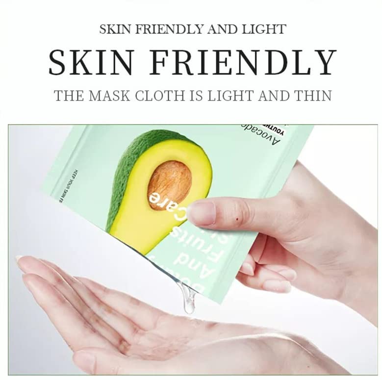 Organic Face Mask,Fruit Extracted Beauty Face Mask Multipack,Castor Oil Face Mask Sheet,Skincare Facial Mask Sheets,Shea Butter Extract & Moistur