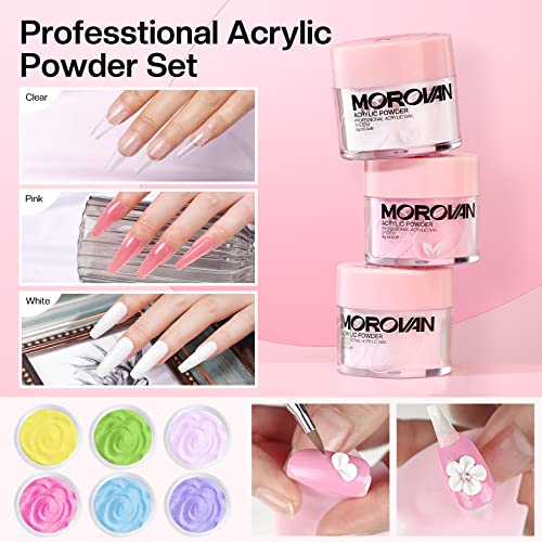 Morovan Acrylic Nail Kit with Drill - Professional Nails Kit Acrylic Set With Everything for Beginners Glitter Acrylic Nail Set Acrylic Nail Supp