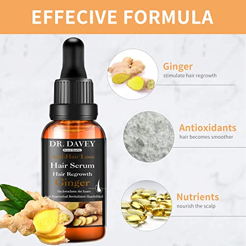 Hair Growth Serum vitamins serum for Hair Loss and Hair Regrowth Ginger Hair Growth Oil for Thinning/Balding/Repairs Hair Follicles/Stronger Hair