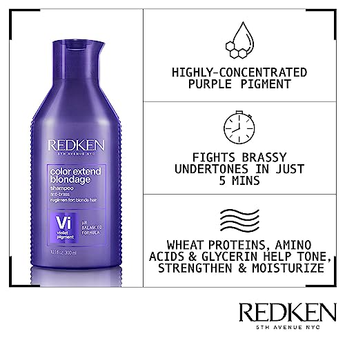 Redken Purple Shampoo, For Blonde Hair, Vi Violet Pigment, Color Extend Blondage, 300 ml