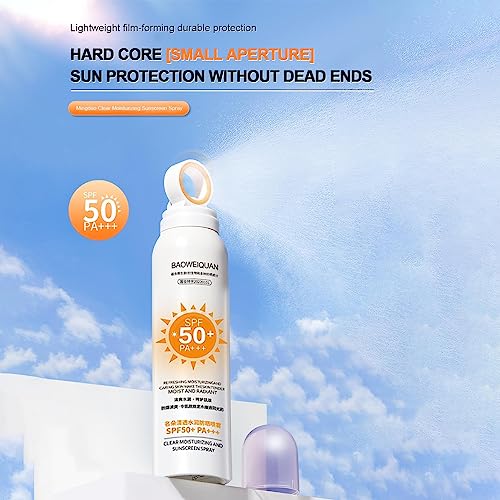 Face Sunscreen Spray, Transparent Spray SPF 50, Ultra Light Sunblock Mist For Face And Body, Block UVB and UVA, Daily Sun Protection For Sensitiv