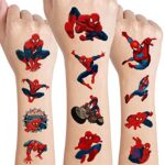 Spider_man Temporary Tattoos for Kids 8 sheets,Spider-Man Birthday Party Supplies Favors Cute Fake Tattoos Stickers for Kids Boys Girls School Re