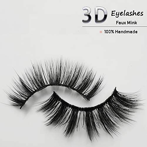 False Eyelashes, 3D Faux Mink Lashes Reusable Long Thick Eyelashes for Makeup Extension, 4 Pairs Hand-made Dramatic Fake Eye with Clip (G107)