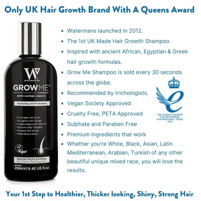 Grow Me® Hair Growth Shampoo - Not just a Caffeine Shampoo we include Biotin, Argan Oil, Rosemary, Niacinamide. Hair Thickening Treatment for Wom
