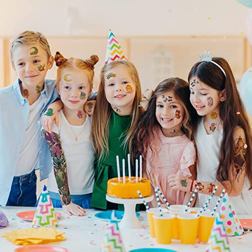 Kids Full Arm Temporary Tattoo 52 Sheets Fake Tattoos, Temporary Tattoos Realistic Dinosaur Monster Car Shark Planet Spider for Boys, Princess Ca