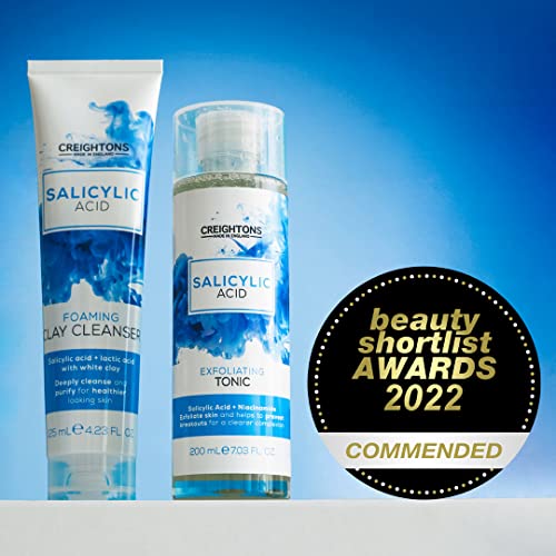 Creightons Salicylic Acid Exfoliating Tonic (200 ml) - Salicylic Acid (1%) & Niacinamide (1%), exfoliates skin and helps to prevent breakouts for