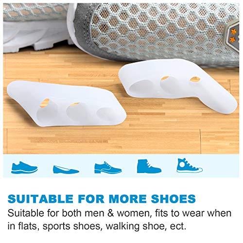 Bukihome Little Toe Separators to Correct Overlapping Toes, Gel Toe Separators for Pinky Toes Separation and Protection - 8 Pack