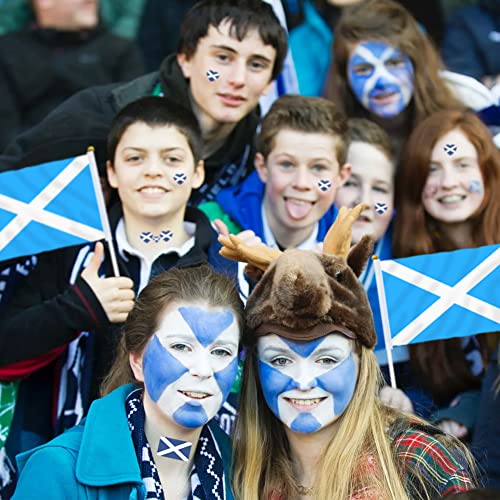 Scotland Flag Temporary Tattoos,10 Sheets National Flag Face Tattoo Stickers for World Cup European Cup International Competitions