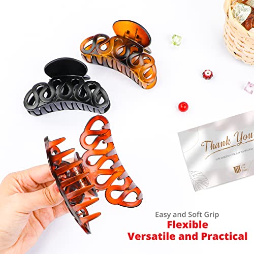 Hair Clips for Thick Hair, 3.6" Hair Claw Clips Strong Hold Hair Clips for Women Thick Thin Hair 3PCS (Matte)