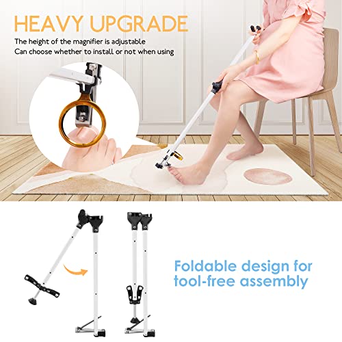 ILOKNZI Aluminium Long Handle Toenail Clippers with Magnifying Glass Helps Obese, Elderly, Pregnant Women Without Bending Down to Cut Toenails (w