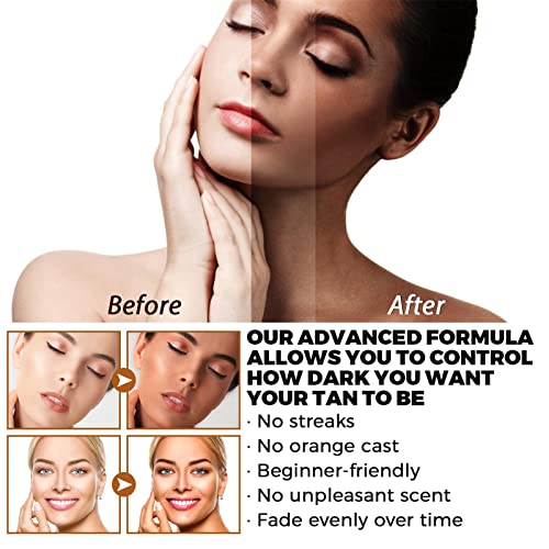 Face Tanning Drops,30ml Add Tanning Drops to Skin Care for Custom Face, No Fake Tan Smell and Streak-Free, Self Tan Drops for Face Tanner Gradual