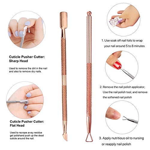 Cuticle Nippers and Cuticle Pusher, Cuticle Cutter Remover with Cuticle Scissors for Dead Skin - Durable Manicure Tools and Cuticle Clippers- Sta