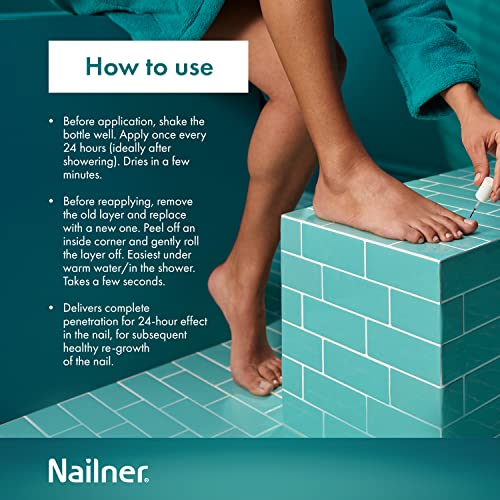 Nailner Active Cover - Nail Fungus Treatment - Instantly Covers Discoloured Nails - Innovative 24 Hour Peel Off Technology - Nude - 30ml