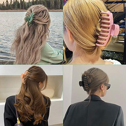 Large Hair Claw Clips Plastic Hair Jaw Clamp Non-Slip Strong Hold Fashion Headwear Hair Clips Claw Hair Claw Clips for Thick Hair for Women Girls