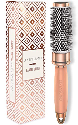 Round Brush Set for Women - Round Barrel Hair Brushes and Tail Comb for Blow Drying - Blow Dry Hairbrush For Women in Rose Gold by Lily England