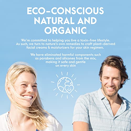 SPF15 Broad Spectrum Natural Sunscreen, Soothing & Hydrating Sunscreen Lotion, Plant-Based Sun Block, Water-Resistant Sun Screen Protector for Fa