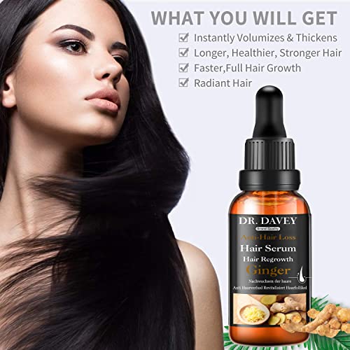 Hair Growth Serum vitamins serum for Hair Loss and Hair Regrowth Ginger Hair Growth Oil for Thinning/Balding/Repairs Hair Follicles/Stronger Hair