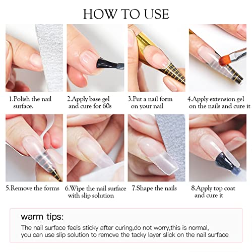 Clear Builder Nail Gel, Builder Gel for Nails Nail Extension Gel UV/LED Nail Base Building Gel for Nail Repair Extension & Modeling Strengthening