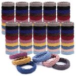 TSHAOUN 100 Pieces Seamless Hair Ties Women Girls Ponytail Holders Thick Elastic Hair Tie for Thick Heavy and Curly Hair Colorful Soft Ladies Hai