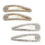 4Pcs Rhinestone Snap Clips Large Rhinestone Snap Hair Clips Shining Rhinestone Snap Hair Barrettes Rhinestone Snap Hairpins Hair Barrettes for Wo