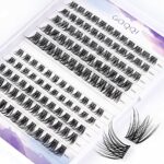 GAQQI Cluster Lashes 120pcs Diy Lash Extensions Soft Natural False Lashes D Curl Mix Individual Lashes Clusters Eyelashes At Home(03+45-D Mix)