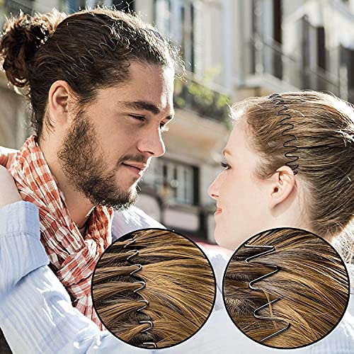 Mens Hair Band Sports Hair Bands for Men, Non-Slip Sports Fashion Headband, Metal Hair Band for Men, Hair Hoop for Outdoor Sports, Weddings,Daily