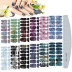Kalolary Nail Art Polish Wraps Stickers Strips, 12 Sheets Marble Full Wraps Nail Stickers Self Adhesive Nail Art Decal Strips with 1PCS Nail File