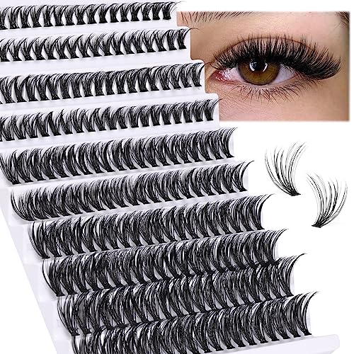 DIY Lash Extension Kit 200pcs Lash Clusters with Bond and Seal Individual Lashes Kit Cluster Lashes Wispy C D Curl False Eyelash Clusters by Ruai