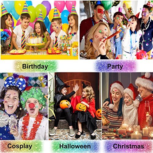 Glitter Tattoo Kit, Jiasoval 24 Colors Temporary Glitter Tattoos for Kids, 187Pcs Stencils, 5 Brushes, 3 Glue, Make Up Set for Girls Teenager Adu