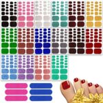 352 Pieces 16 Sheets Full Toe Nail Stickers, Glitter Toe Nails Decals，Toenail Polish Stickers Glitter，Toenail Art Glitter Decals Stickers, with 6
