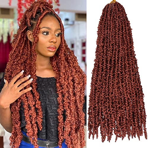 Leeven 30 Inch Distressed Faux Locs 6 Packs Long Butterfly Faux Locs Crochet Hair Synthetic Crochet Braids Pre-looped Soft Locs Crochet Locs Hair
