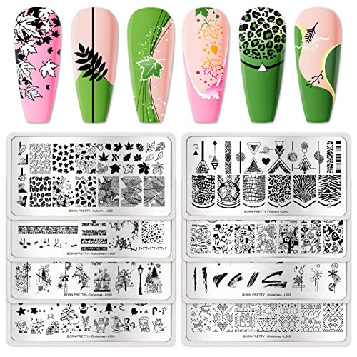 Born Pretty Nail Stamping Polish Spring Summer Fingernail Stamp Polish Set Manicure Print Nail Polish for Stamping Plates 12 Colors Bulk Nail Pol