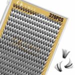 320Pcs Individual-Lashes QUEWEL Cluster-Lashes 40D D Curl MIX9-16mm Individual Lash Extension Lash-Clusters DIY Eyelash Extensions For Home Use (