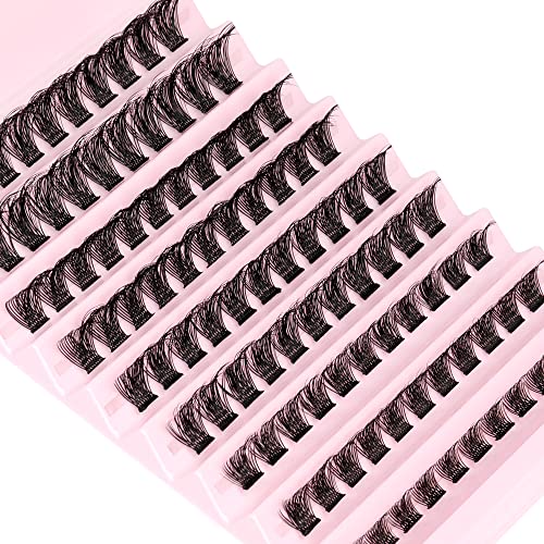 Lash Clusters 108Pcs DIY Eyelash Extenisons Natural Look Wispy Clusters Lashes 8-16MM D Curl Individual Lashes DIY at Home Wispy Fluffy Lash Exte