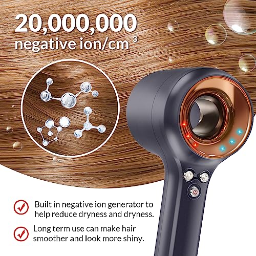 Professional Hair Dryer Diffuser, Chignon Blow Dryer Negative Ion and Intelligent Temperature Control Protection Hair Care, Powerful Fast Drying