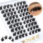 Individual Lashes Wispy Cluster Lashes D Curl Eyelashes Individual Fluffy Cluster Eyelash Extensions 11-16MM Fluffy Mink Lash Clusters DIY at Hom