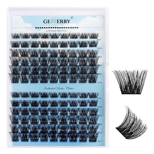 Cluster Eyelash Extensions 240pcs Cluster Lashes Individual Lashes D Curl 30D 40D 0.07mm 8-16mm Mix Ribbon Lashes Wide Stem Natural Lashes DIY La