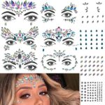 GLARYYEARS Face Gems, 10-Pack Face Jewels Temporary Tattoo Stickers, Face Jewelry Rhinestones Diamonds Crystals, Rave Accessories for Festival Ho