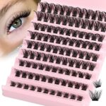 Lash Clusters 108Pcs DIY Eyelash Extenisons Natural Look Wispy Clusters Lashes 8-16MM D Curl Individual Lashes DIY at Home Wispy Fluffy Lash Exte