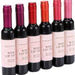 6 Colors Wine Lip Tint, Natural Liquid Lipstick Long Lasting Mini Make Up Lip Gloss Matte Lip Sticks Wine Bottle (6pcs) (Wine lip tint)