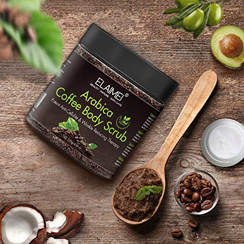 Natural Coffee Scrub with Organic Coffee Body Scrub, Best Acne, Anti Cellulite and Stretch Mark treatment, Spider Vein Therapy for Varicose Veins