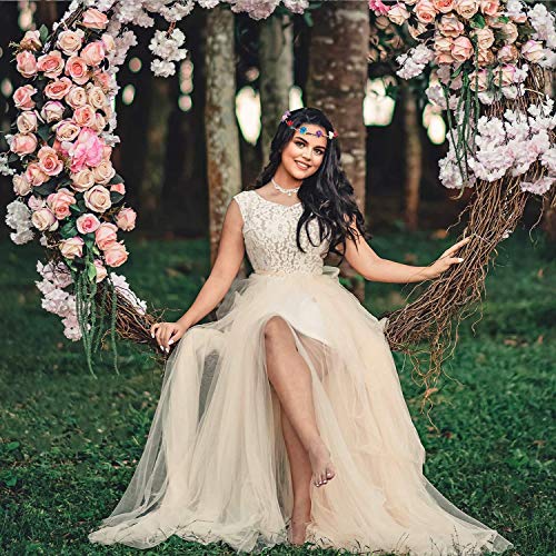 LED Flower Crown,12Pcs Light Up LED Flower Headband Luminous 10 Led Flowers Hair Bands Ladies Headdress for Holiday Christmas Halloween Glow Part